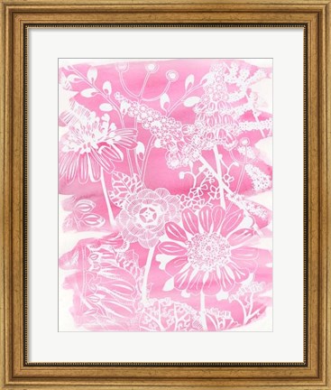Framed Fuchsia Bouquet II Print
