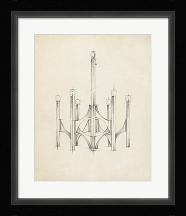 Framed Mid Century Chandelier II Print