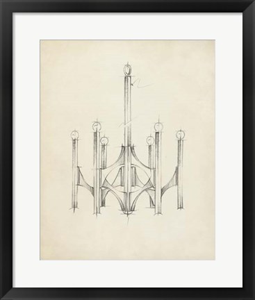 Framed Mid Century Chandelier II Print