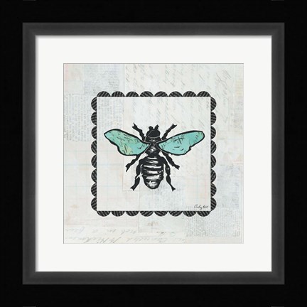 Framed Bee Stamp Print