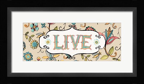 Framed Peace and Paisley III Print