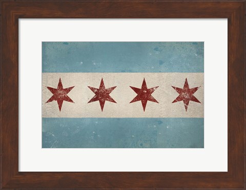 Framed Chicago Flag Print