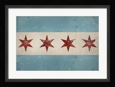Framed Chicago Flag Print