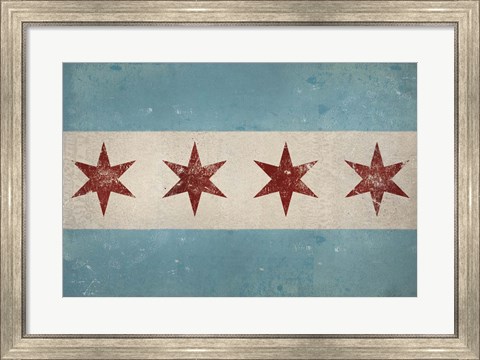 Framed Chicago Flag Print