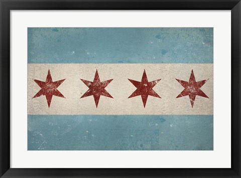 Framed Chicago Flag Print
