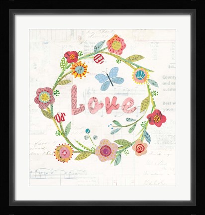 Framed Wreath Inspiration I Print