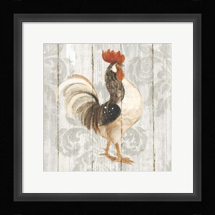 Framed Farm Friend I on Barn Board Print