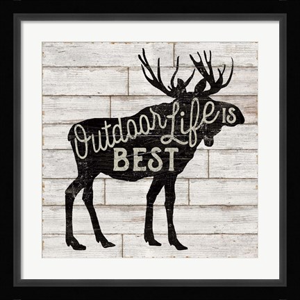 Framed Lake Lodge I Neutral Print