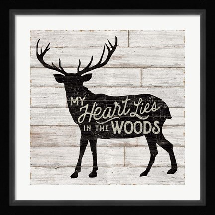 Framed Lake Lodge II Neutral Print