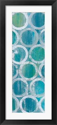 Framed Stack of Tubes Blue II Print