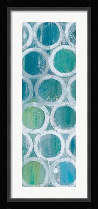Framed Stack of Tubes Blue III Print