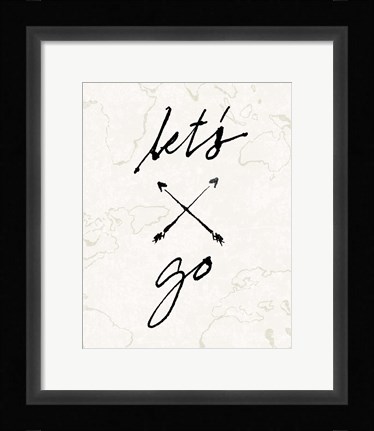 Framed Mapped Shorelines III Neutral Print