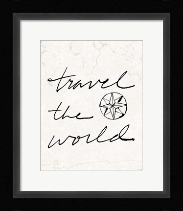 Framed Mapped Shorelines IV Neutral Print