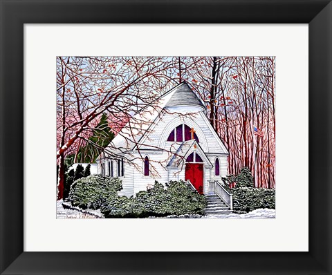 Framed Chapel At Chautauqua Print