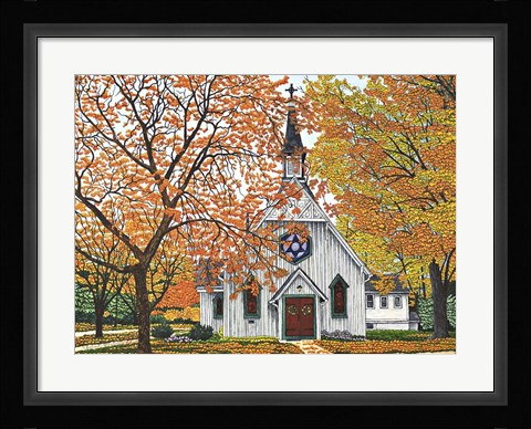 Framed Country Church, Western NY Print
