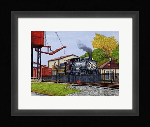 Framed Engine #90 At The Water Tower, Strasburg Pa Print