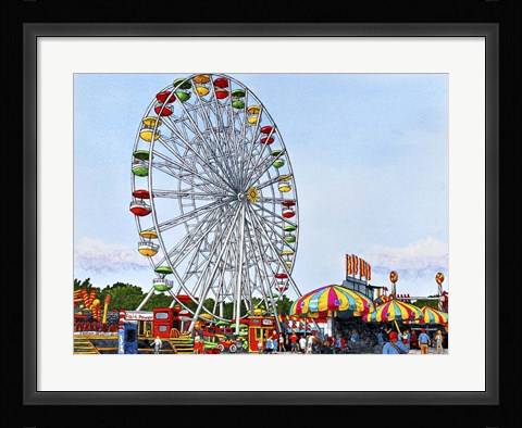 Framed Ferris Wheel Erie County Fair, Hamburg Ny Print