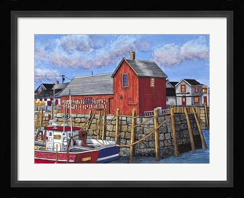 Framed Rockport Motif I, Maine Print