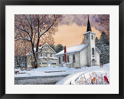 Framed Saint Mary's Church - New Oregon, Ny Print