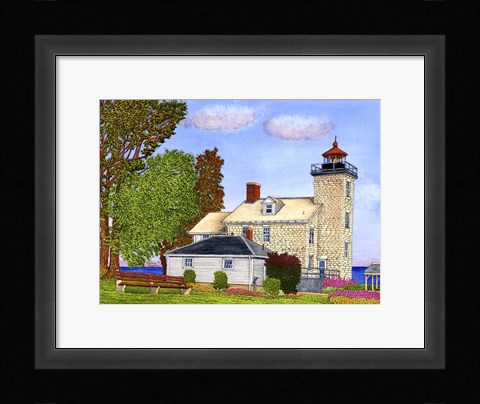 Framed Sodus Bay Lighthouse, Lake Ontario, Sodus Point, Ny Print