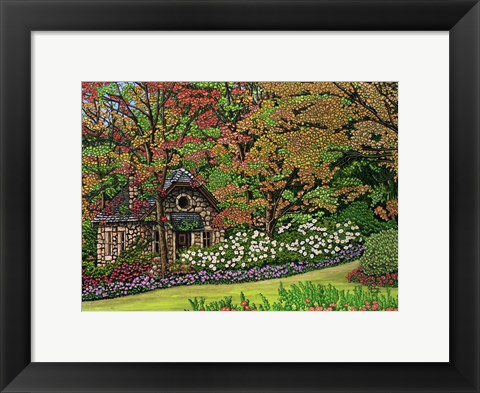 Framed Stone Cottage, Canada Print