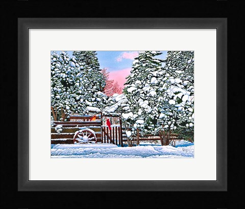 Framed Wagon Wheel Print