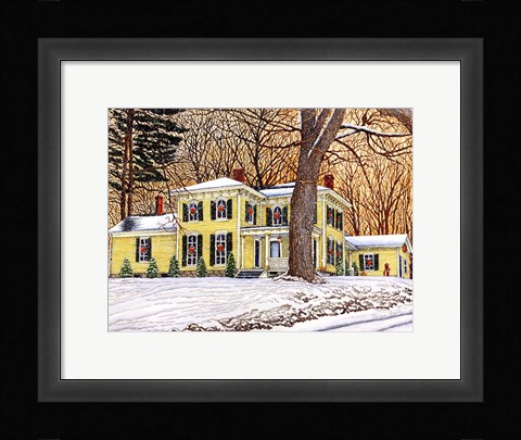 Framed Wreaths In The Window, Hamburg Ny Print