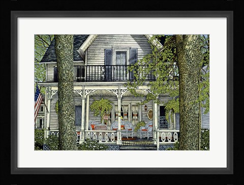 Framed Wicker And Ferns Print