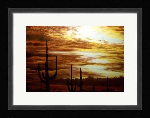 Framed Cactus Sunset Print