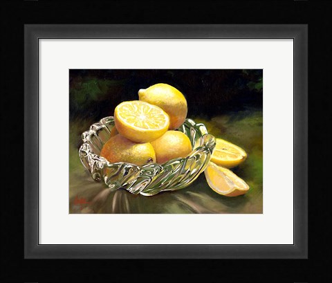 Framed Lemon In Glass Print
