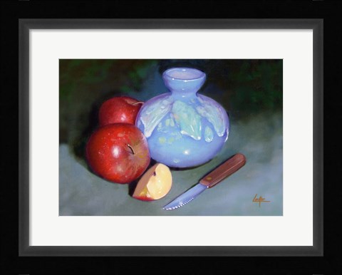 Framed Apples Vase Print