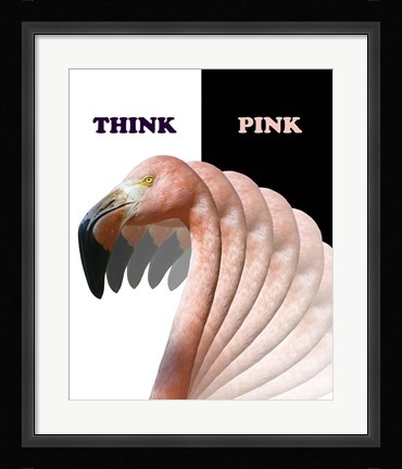 Framed Think Pink Flamingo Print