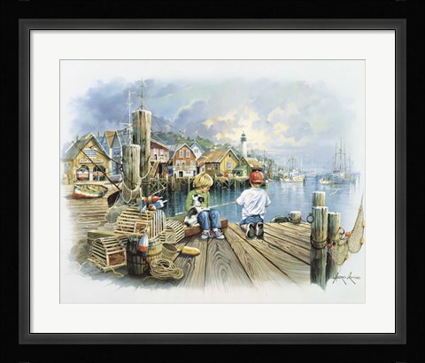 Framed Fishing Dock C Print