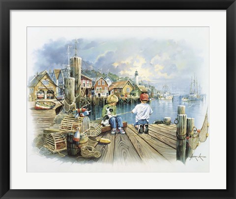 Framed Fishing Dock C Print
