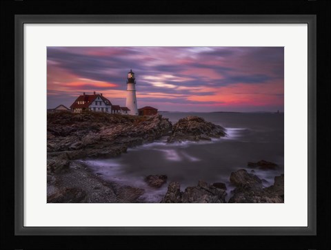 Framed Portland Head Sunset Print