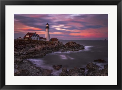 Framed Portland Head Sunset Print
