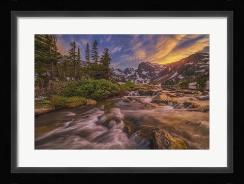 Framed Indian Peaks Sunset Print