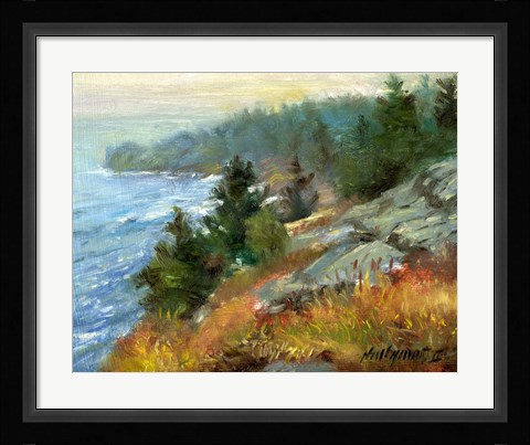 Framed White Head, Monhegan Island, Maine Print