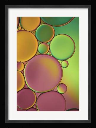 Framed Green and Orange Drops Print