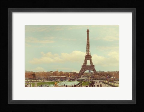 Framed Eiffel Tower with Jardin du Trocadero Print