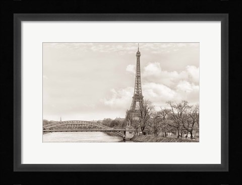 Framed Eiffel Tower, Seine and Pont Rouelle Print