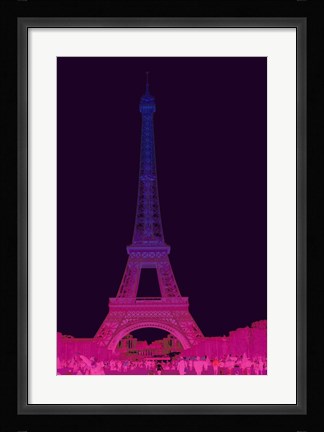 Framed Magenta Eiffel Tower Print