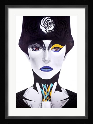 Framed Blue Lip Print
