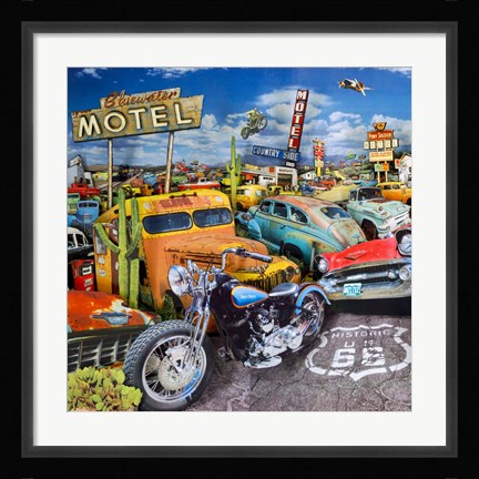 Framed Blue Highway 1 Print