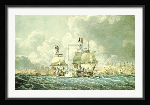 Framed Robert Cleveley - Glorious 1St June 1794 [Morning] 37x29 Print Print