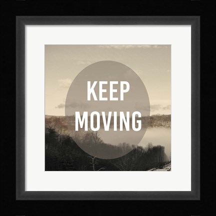 Framed Foggy Mountain Motivation II Print