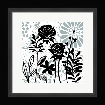 Framed Floral Mist I Print