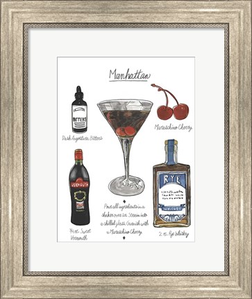 Framed Classic Cocktail - Manhattan Print