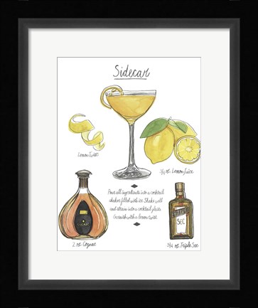 Framed Classic Cocktail - Sidecar Print