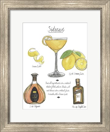 Framed Classic Cocktail - Sidecar Print